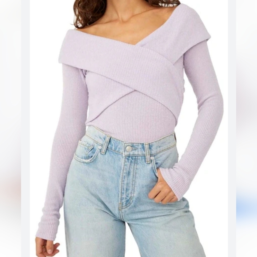 Free People NWT Marley Off The Sholder Long Sleeve Blouse